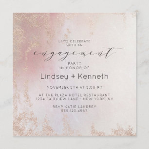 Invitation Ombre Blush Pink Froid Carré