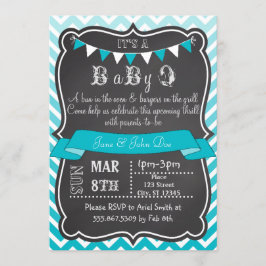 Invitation Ombre Chevron Chalkboard BabyQ