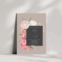 Ombré Floral Botanique Élégant Mariage gris