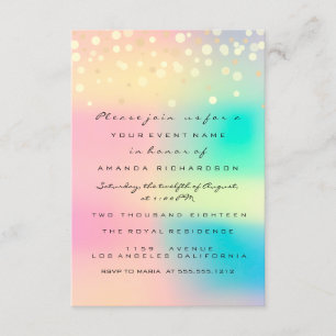 Invitation Ombre Holographique bulle nuptiale douce 16e Confe