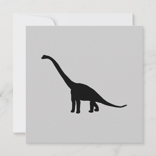 Invitation Ombre noire Dino de dinosaure de brontosaure (Devant)