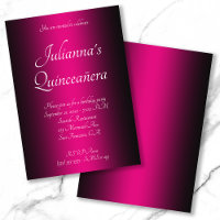 Ombre Quinceañera noir et rose chaud élégant
