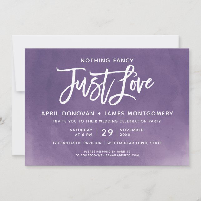 Invitation Ombre Rien De Fancy Just Love Brush Typographie (Devant)