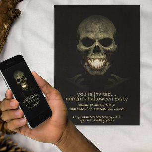 Invitation Ombre Sombre Squelette Brillant Crocs Fête d'Hallo