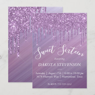 Invitation Ombre Sweet de séchage 16 | Douce dégradé violet