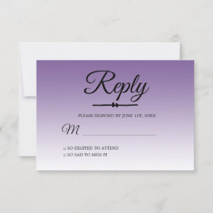Invitation Ombre Tropical Purple Sweet 16 RSVP