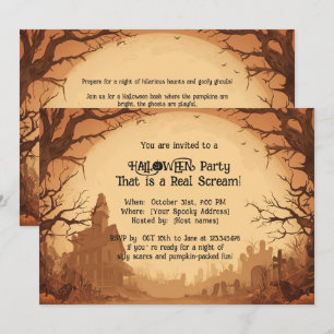 Invitation 🎃Ombres de citrouille rétro