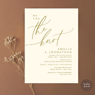 Invitation On a noué le noeud, Romantic Mariage Dinner Party