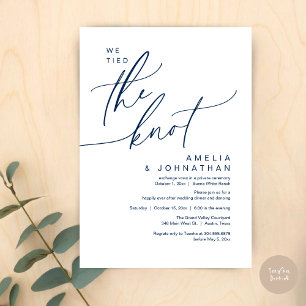 Invitation On a noué le noeud, Romantic Mariage Dinner Party