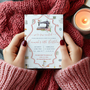 Invitation On est excités ! Fête d'anniversaire à thème coutu