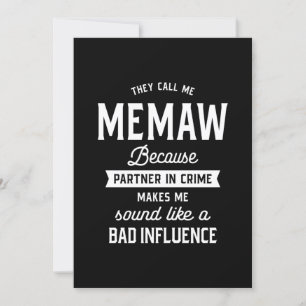 Invitation On M'Appelle Memaw Parce Qu'On Est Partenaire Dans