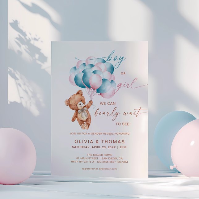 Invitation On peut attendre avant que le sexe révèle l'ours B (Créateur téléchargé)