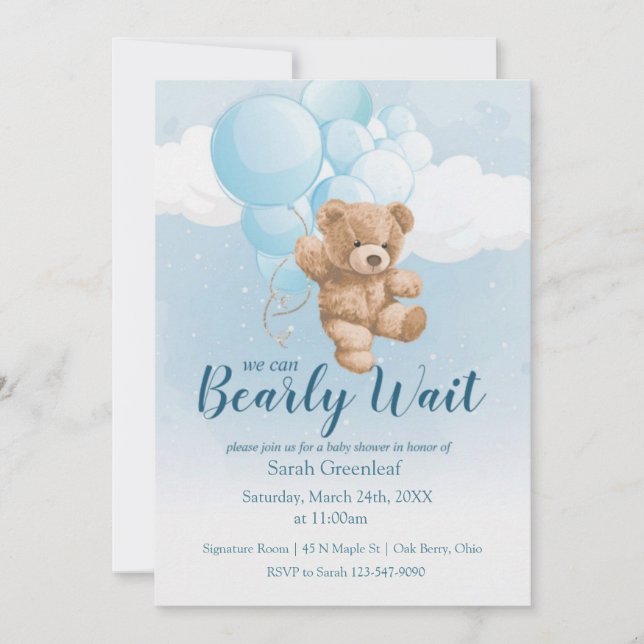 Invitation On peut attendre - Baby Boy (Devant)