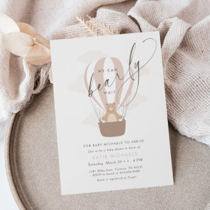 Invitation On Peut Attendre   Baby shower rose doux