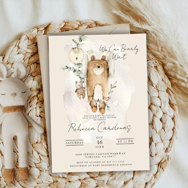 Invitation On Peut Attendre | Cute Baby shower Boho (Créateur téléchargé)