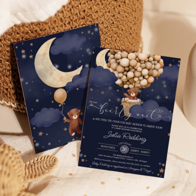 Invitation On Peut Attendre De L'Air Ballotte Baby shower Ted (Créateur téléchargé)