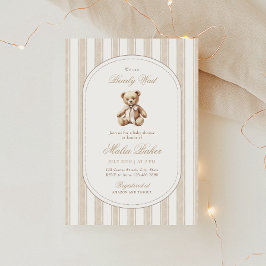 Invitation On Peut Attendre Élégant Baby shower Ours Teddy