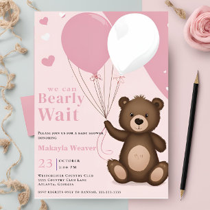 Invitation On peut attendre le Baby shower Ballons Garçon