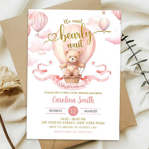 Invitation On peut attendre le Baby shower de ballon à air ro