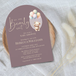 Invitation On peut attendre le baby shower de ballons d'ours