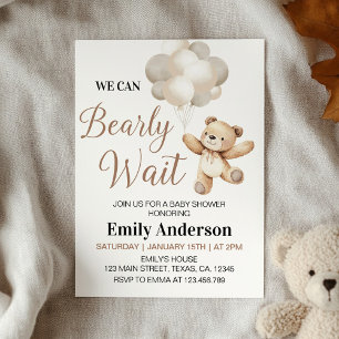 Invitation On Peut Attendre Le Baby shower De Ballons Ours En