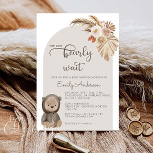 Invitation On Peut Attendre Le Baby shower De L'Ours Teddy Bo