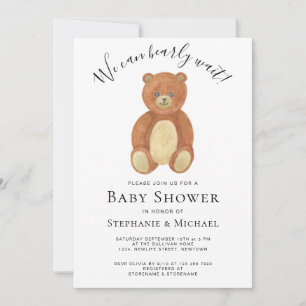 Invitation On peut attendre le Baby shower des couples
