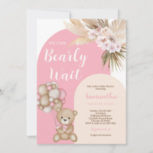 Invitation On peut attendre le Baby shower des filles