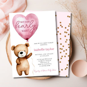Invitation On peut attendre le Baby shower des filles