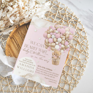 Invitation On peut attendre le Baby shower des filles