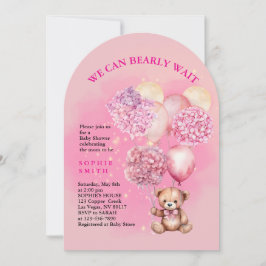 Invitation On peut attendre le baby shower d'hydrangée rougis