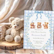 On peut attendre le Baby shower Floral En vichy bl