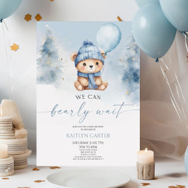 Invitation On peut attendre l'hiver Baby shower de l'ours en 