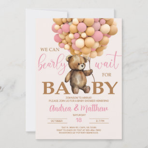 Invitation On peut attendre l'invitation de baby shower fille