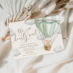 Invitation On peut attendre l'invitation du Baby shower vert