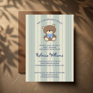 Invitation On peut attendre longtemps baby shower vintage dép