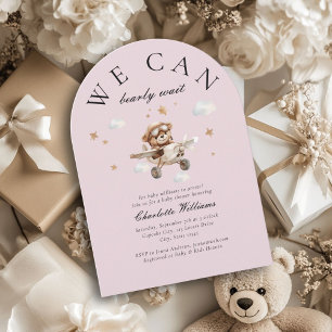 Invitation On Peut Attendre ! Ours et avion en peluche