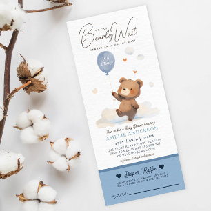 Invitation On peut attendre prématurément Boy Baby shower tom
