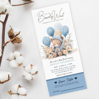 Invitation On peut attendre prématurément Boy Baby shower tom