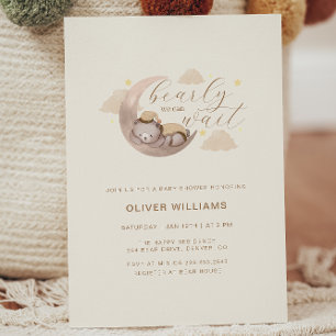 Invitation On peut attendre prématurément Cub Bear Moon Star 