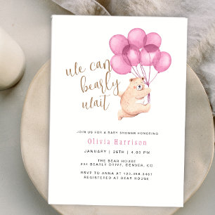 Invitation On peut attendre prématurément l'ours Baby shower 