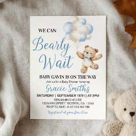 Invitation On peut attendre prématurément Ours Bleu Baby show
