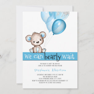 Invitation On Peut Attendre Teddy Bear Baby shower