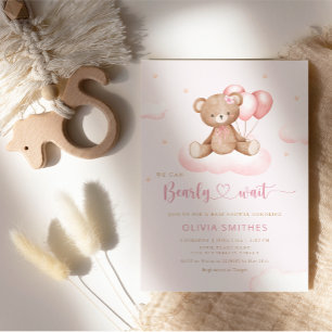 Invitation On Peut Attendre Teddy Bear Baby shower