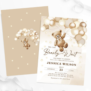 Invitation On Peut Attendre Teddy Bear Baby shower