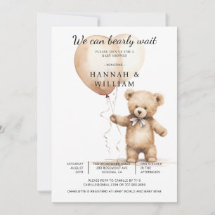 Invitation On Peut Attendre Teddy Bear Baby shower