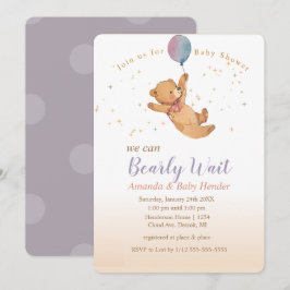 Invitation On Peut Attendre Teddy Bear Baby shower