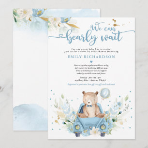 Invitation On Peut Attendre Teddy Bear Drive Par Baby shower