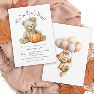 Invitation On peut attendre un Baby shower fille Citrouille m