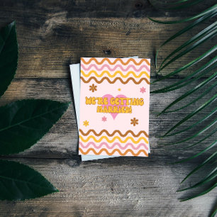 Invitation On se marie Flower Power 60's 70's Retro